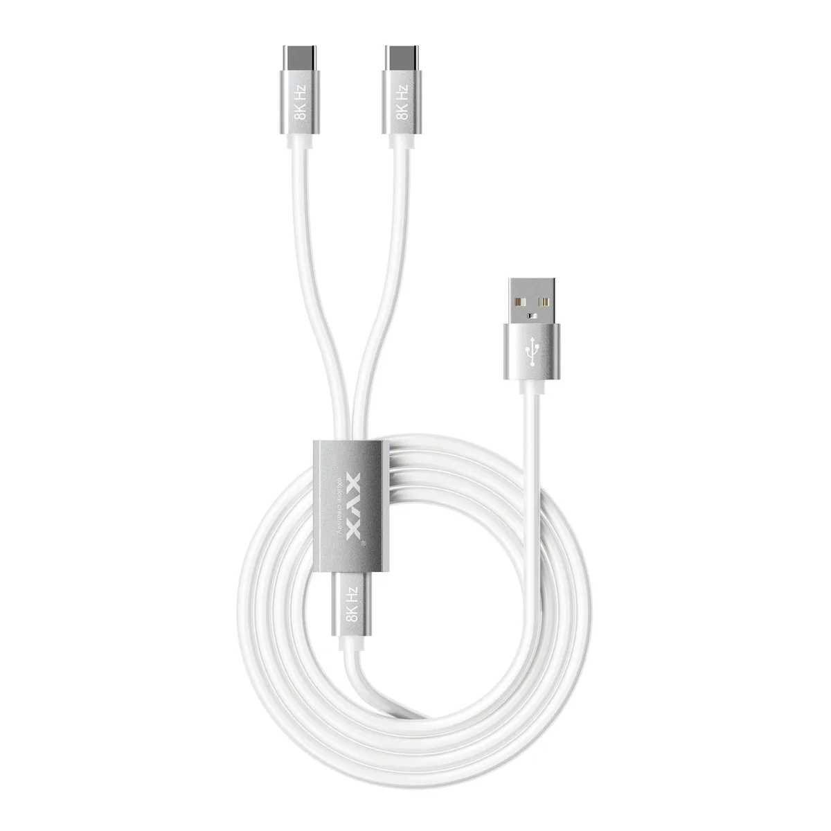  HITIME 2-in-1 USB C to USB A Aviator Cable White 1.8M — product photo