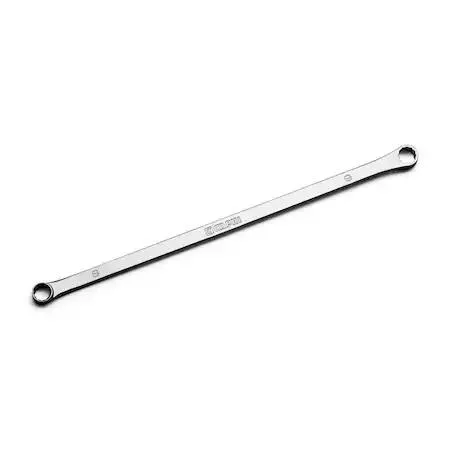 Long chrome double-box wrench with offset heads