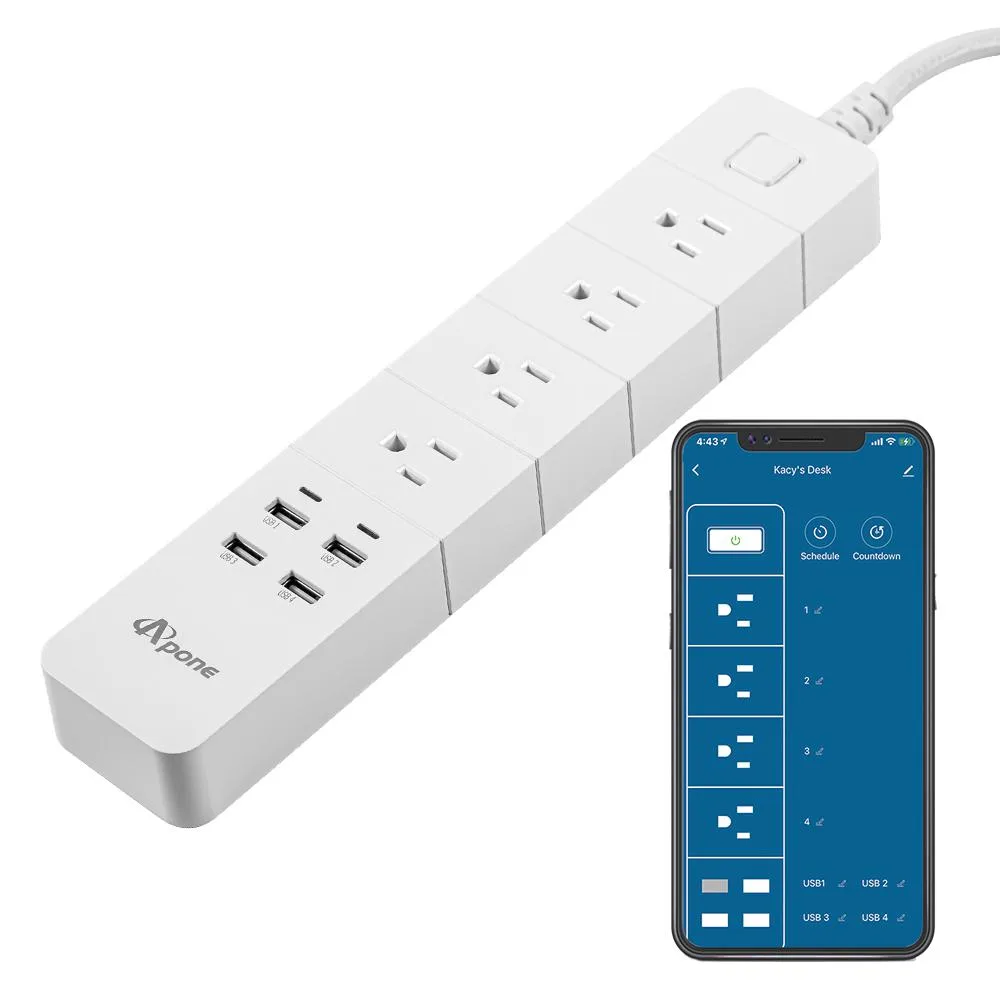 Apone Technology Co., Ltd. Apone Technology Co., Ltd. Smart Power Strip 4 Outlets 4 USB 6Ft Cord — product photo