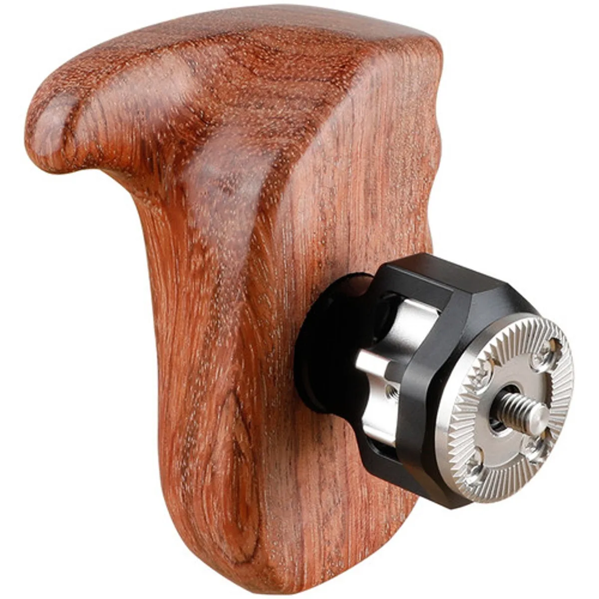 Left-side wooden camera handle in bubinga with M6 ARRI rosette mount