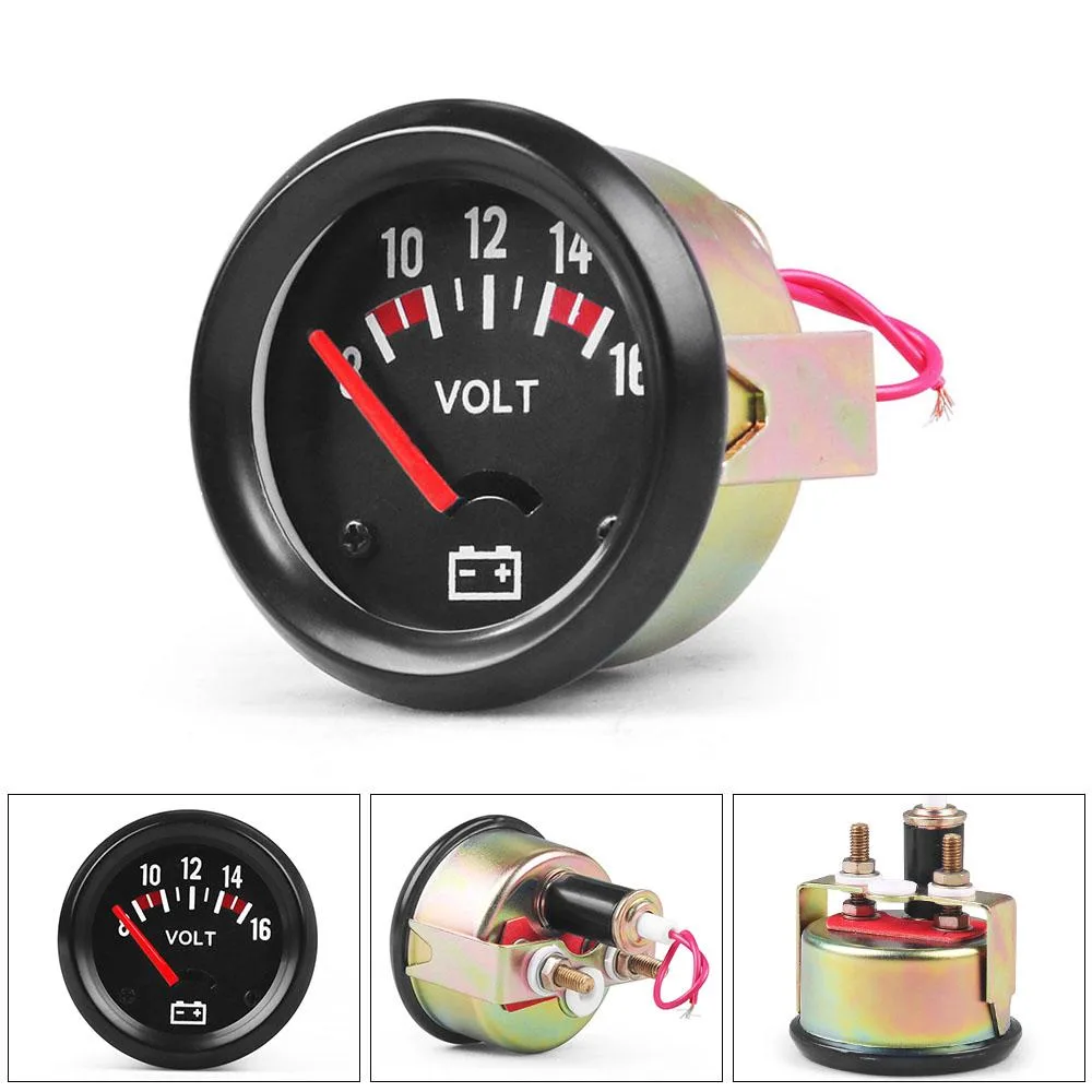 Dyno Racing Dyno Racing 2 inch 52mm Mechanical Voltmeter 8-16V Black Gauge — product photo