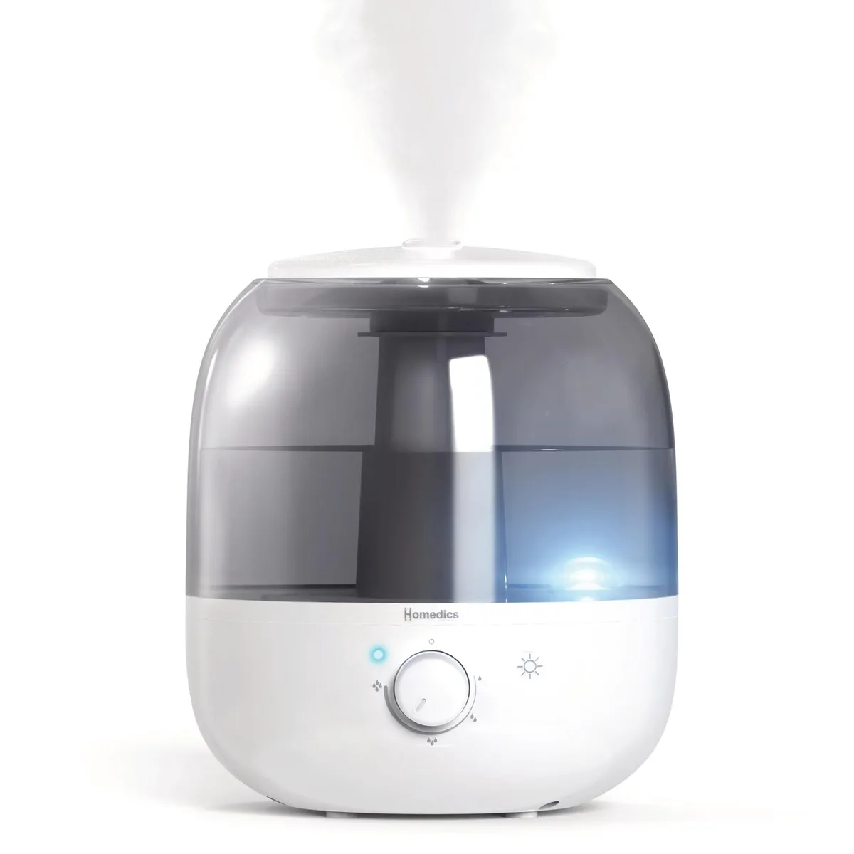  Homedics Ultrasonic Cool Mist Humidifier 0.63 gal 25 hr 360° Nozzle White — product photo