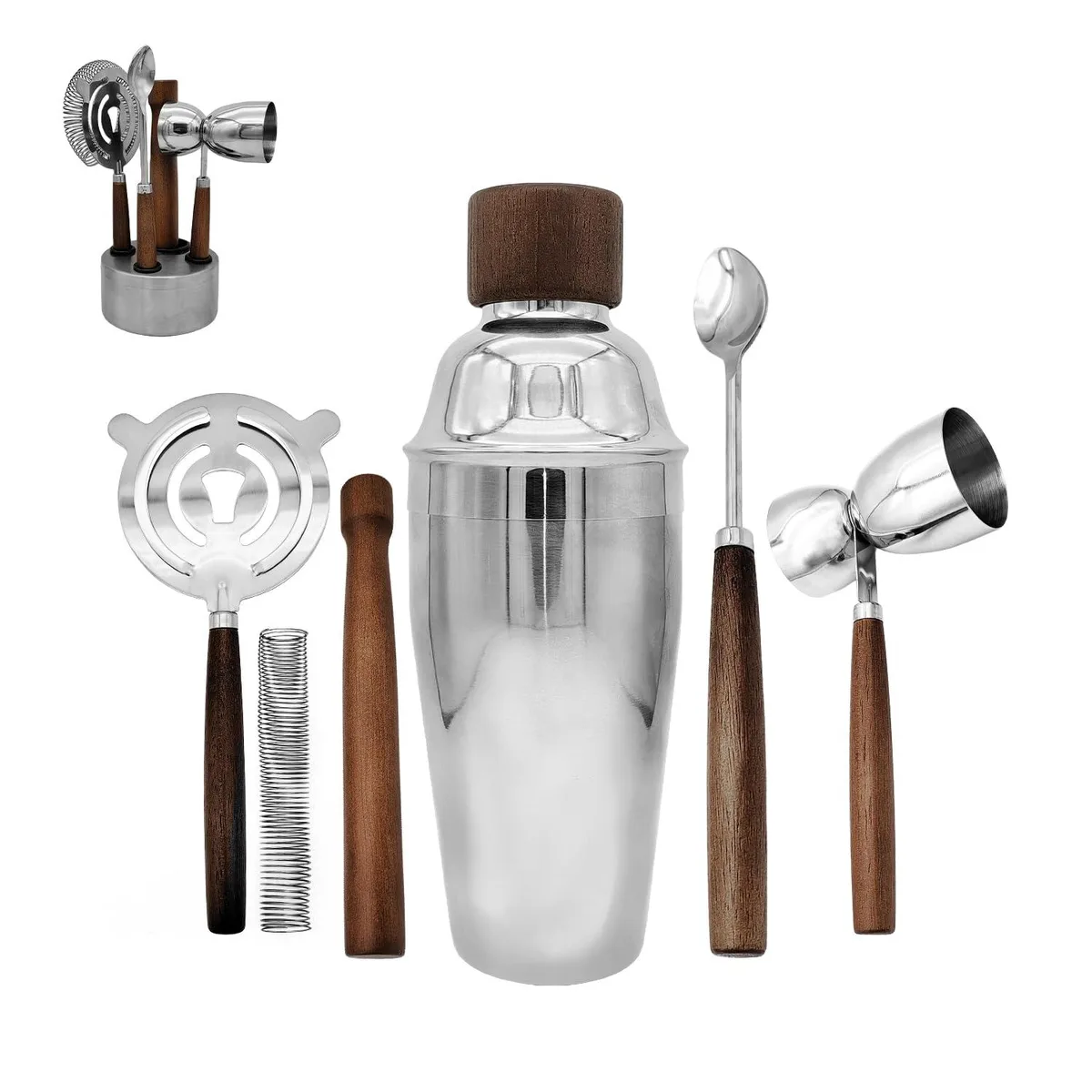 QLEE QLEE 6-Piece Bar Tool Set Stainless Steel Silver — product photo