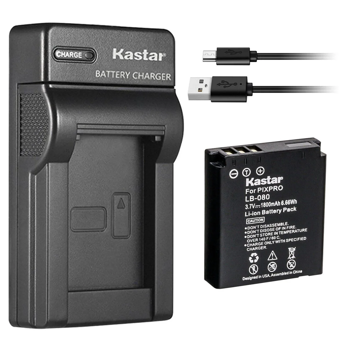 Kastar Kastar Slim USB Charger for Kodak LB-080 NCA-K/102 — product photo