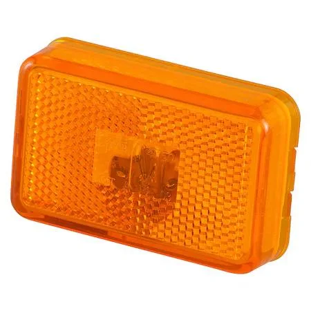 Rectangular amber clearance marker lamp with grommet mount and polycarbonate housing