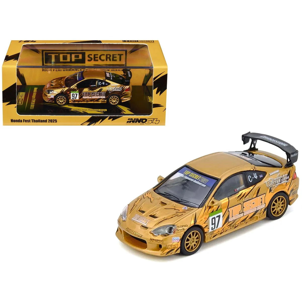 Inno Models Inno Models Honda Integra Type R DC5 RHD #97 Top Secret Thailand Gold Metallic 1/64 Hobby Collectible — product photo