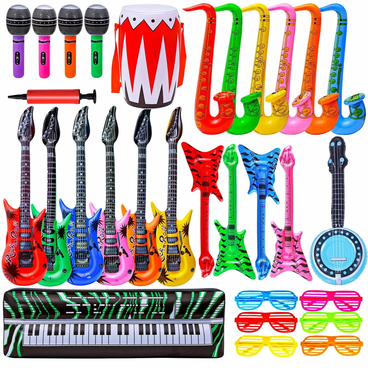 Max Fun Inflatable Rock Star Toy Set 30 PCS — product photo