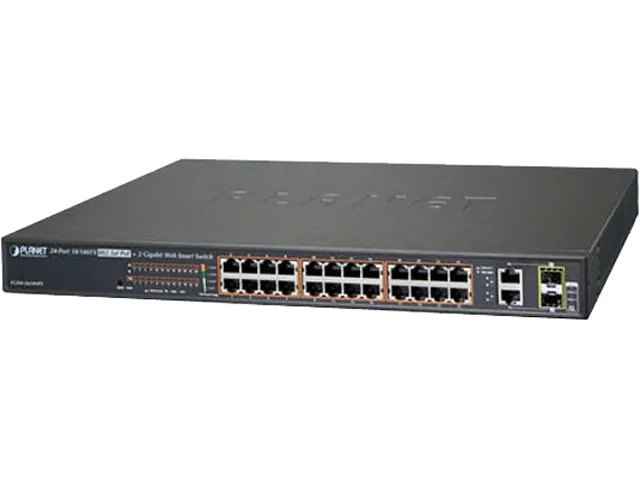 PLANET PLANET FGSW-2624HPS4 24-port 10/100 PoE+ 2-port Gigabit combo network switch — product photo