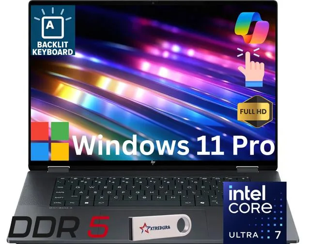 HP HP OmniBook X Flip 2-in-1 16" FHD+ Touch Ultra 7 256V 16GB DDR5 512GB NVMe — product photo