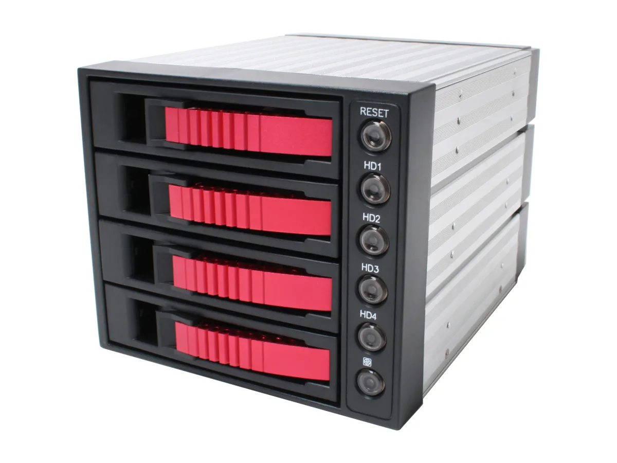 iStarUSA Inc. iStarUSA Inc. BPU-340-SA- RED 3x5.25" to 4x3.5" SATA 2.0 Hot-Swap Backplane Raid Cage server accessory — product photo