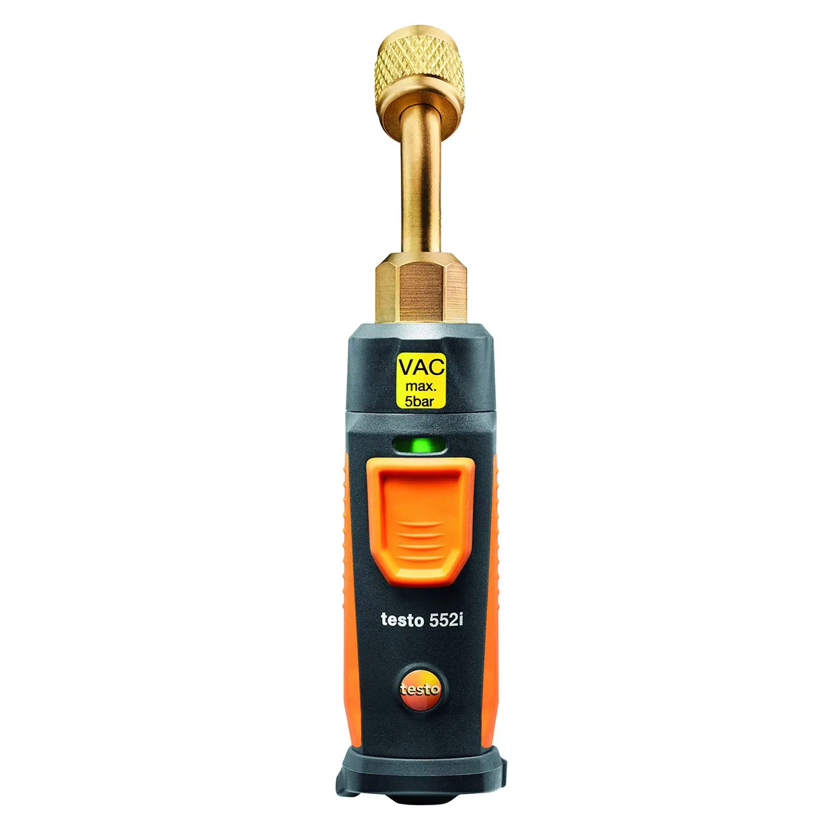 Compact wireless vacuum probe with angled 7/16 UNF fitting, IP54 housing, Bluetooth 4.0 connectivity
