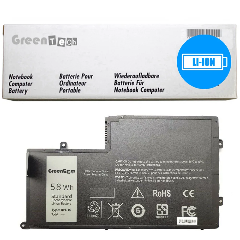 NShi NShi 0PD19 laptop battery 7.4V 58WHR 7600mAh 4-cell black — product photo