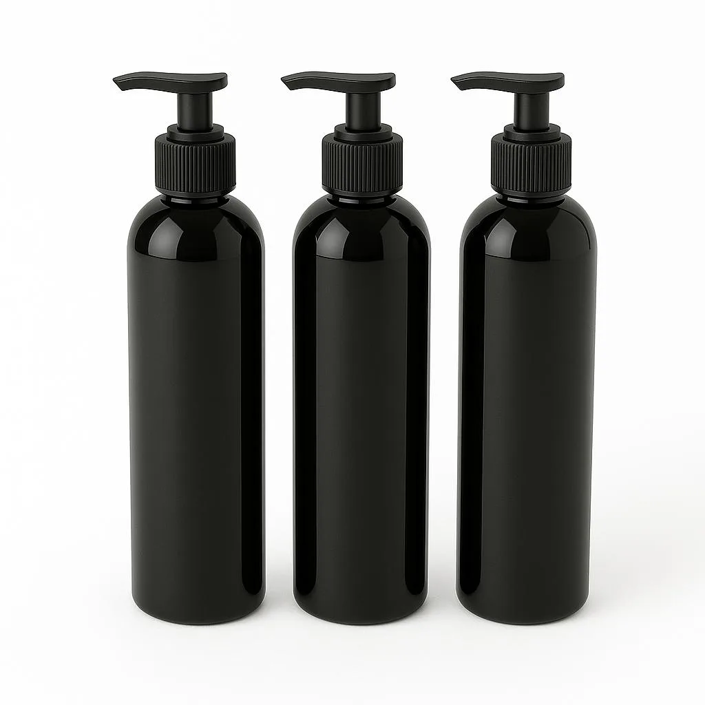 Vandue Corporation Vandue Corporation Royal Massage 8oz Bullet Round Bottle with Saddle Pump (Black, 3) — product photo