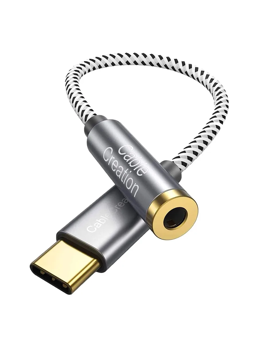 Vszerda Vszerda CD0657 USB-C to 3.5mm Audio Adapter Aluminum Gray 0.1m — product photo