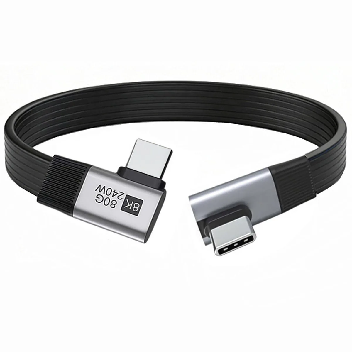 Fervit Fervit USB 5.0 Cable 80Gbps 240W 16K 20cm Low Profile to Right Angled 90° — product photo