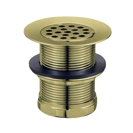 Antique brass utility sink drain with removable grid strainer, 2 inch fit
