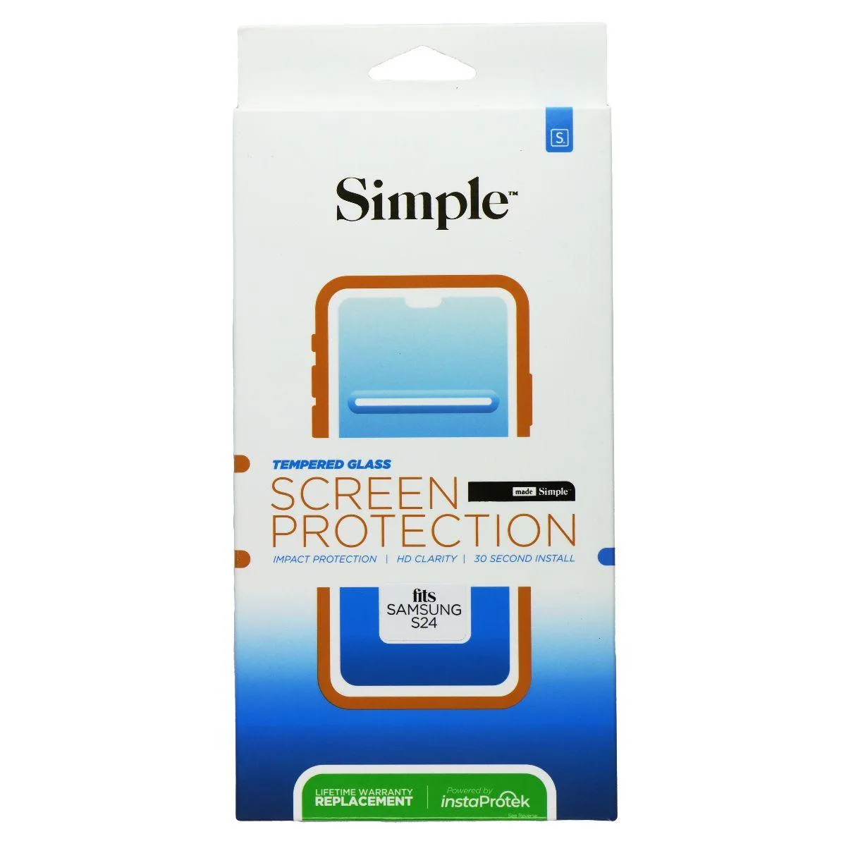 Real Simple Real Simple Tempered Glass Screen Protector Samsung Galaxy S24 Clear — product photo