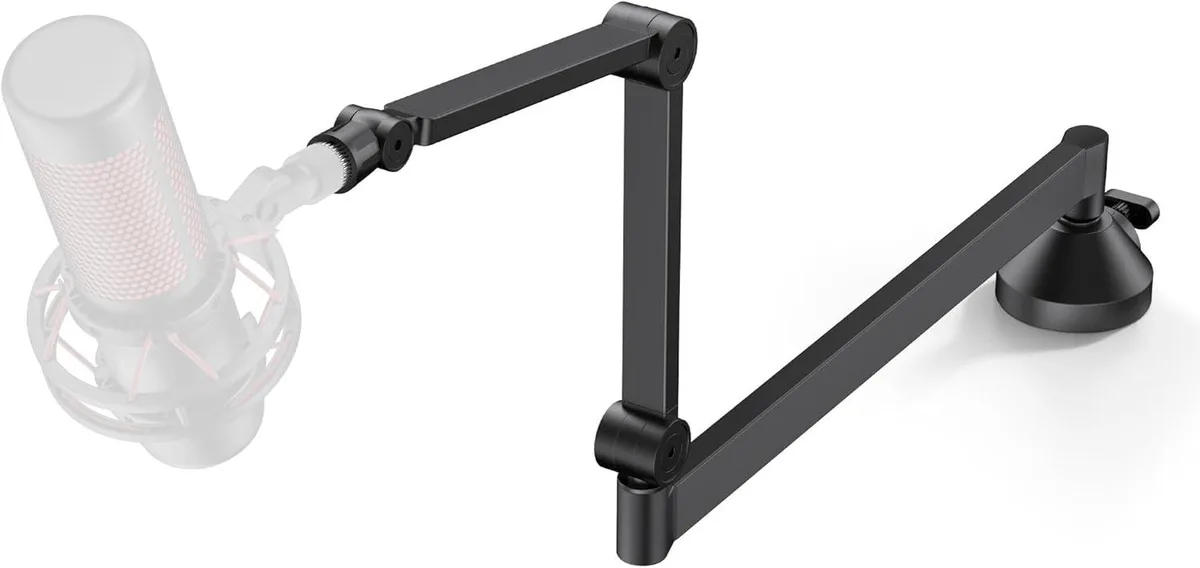 BFKK BFKK Low Profile Mic Arm 360° Rotatable Foldable Desk Boom Stand 3/8" to 5/8" Adapter — product photo