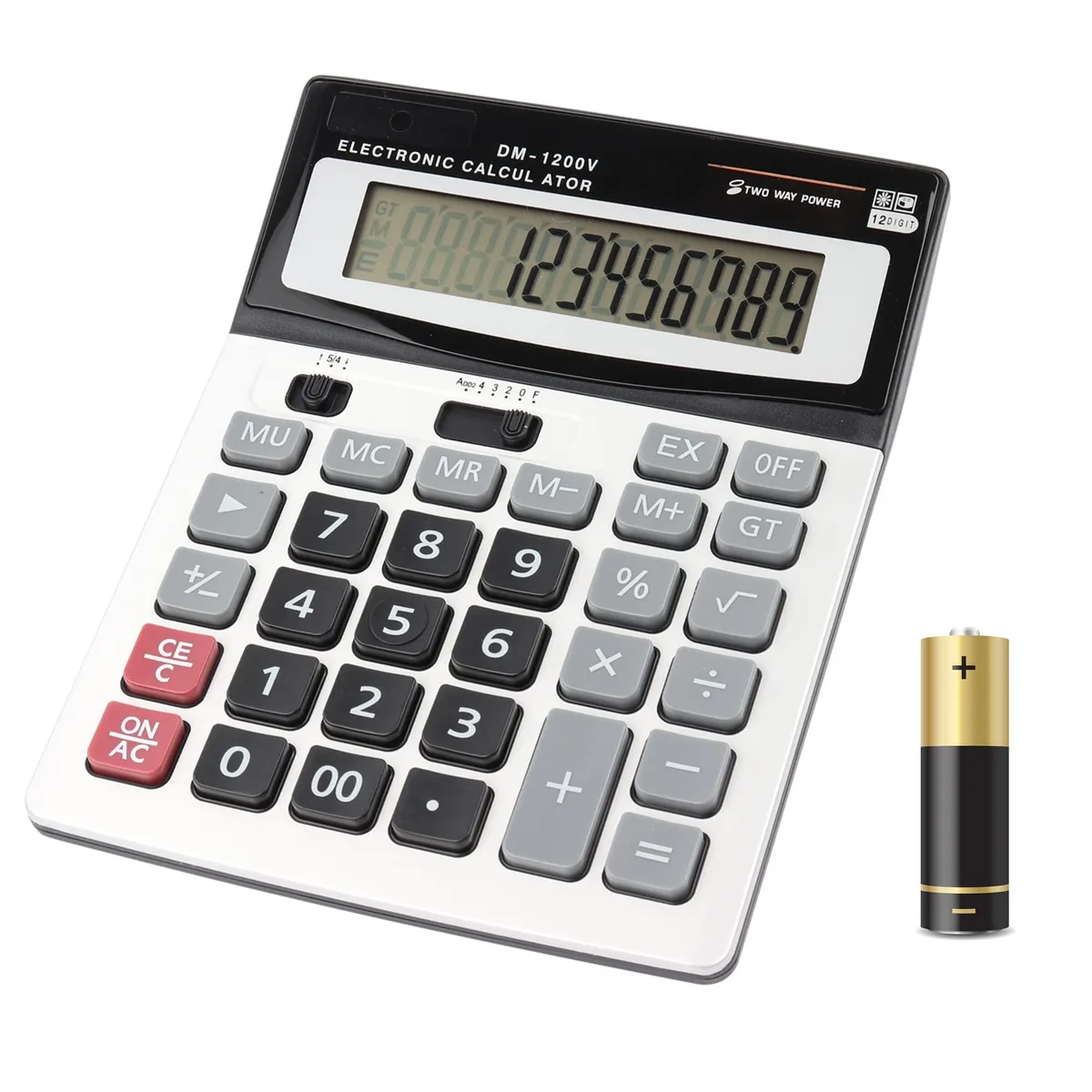 Blue solar calculator, 14.33 by 12.83 by 9.06 inches, 200 grams