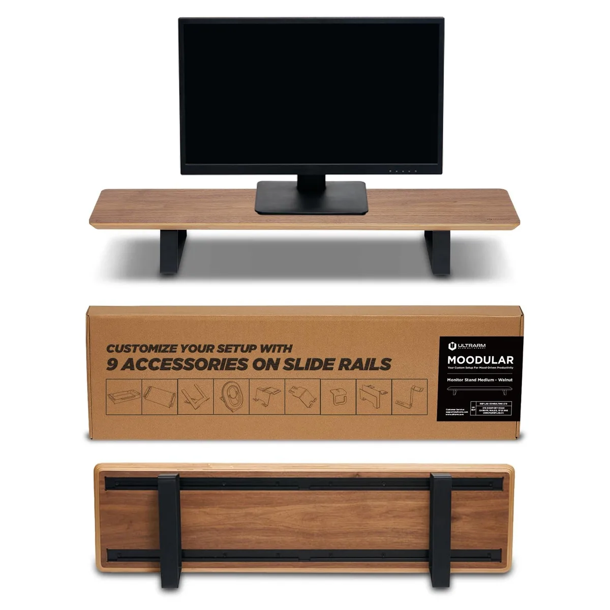 V2 Technologies V2 Technologies Moodular Wooden Monitor Stand 33.4in Walnut — product photo