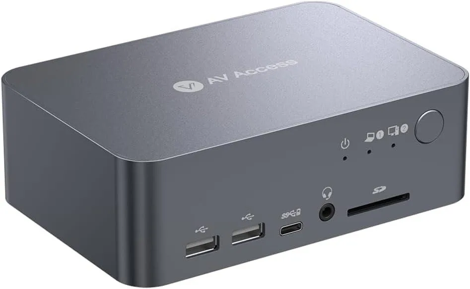 GCROWN GCROWN 12-in-1 Dual Monitor KVM Switch Dock 4K 60Hz USB-C 60W — product photo