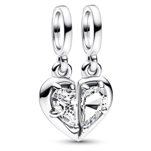 PANDORA PANDORA Splittable Mother &amp; Daughter Dangle Charm Silver Clear — product photo