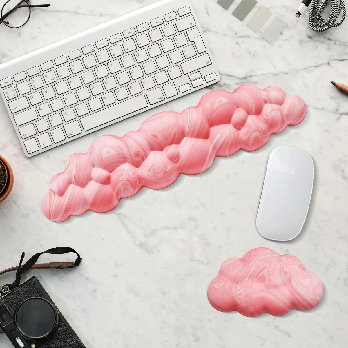  XHKDSYMC Cloud Wrist Rest 2pcs Memory Foam Pink 16.9 in — product photo
