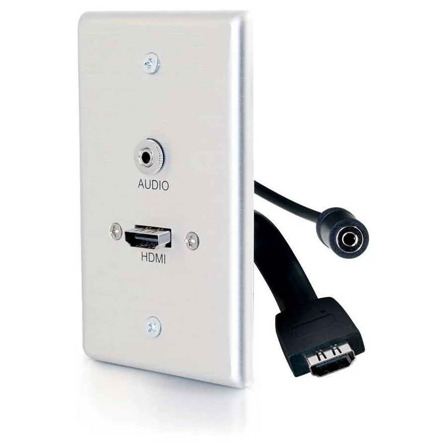 C2G Canada C2G Canada 39871 HDMI 3.5mm Audio Switch Plate Brushed Aluminum — product photo