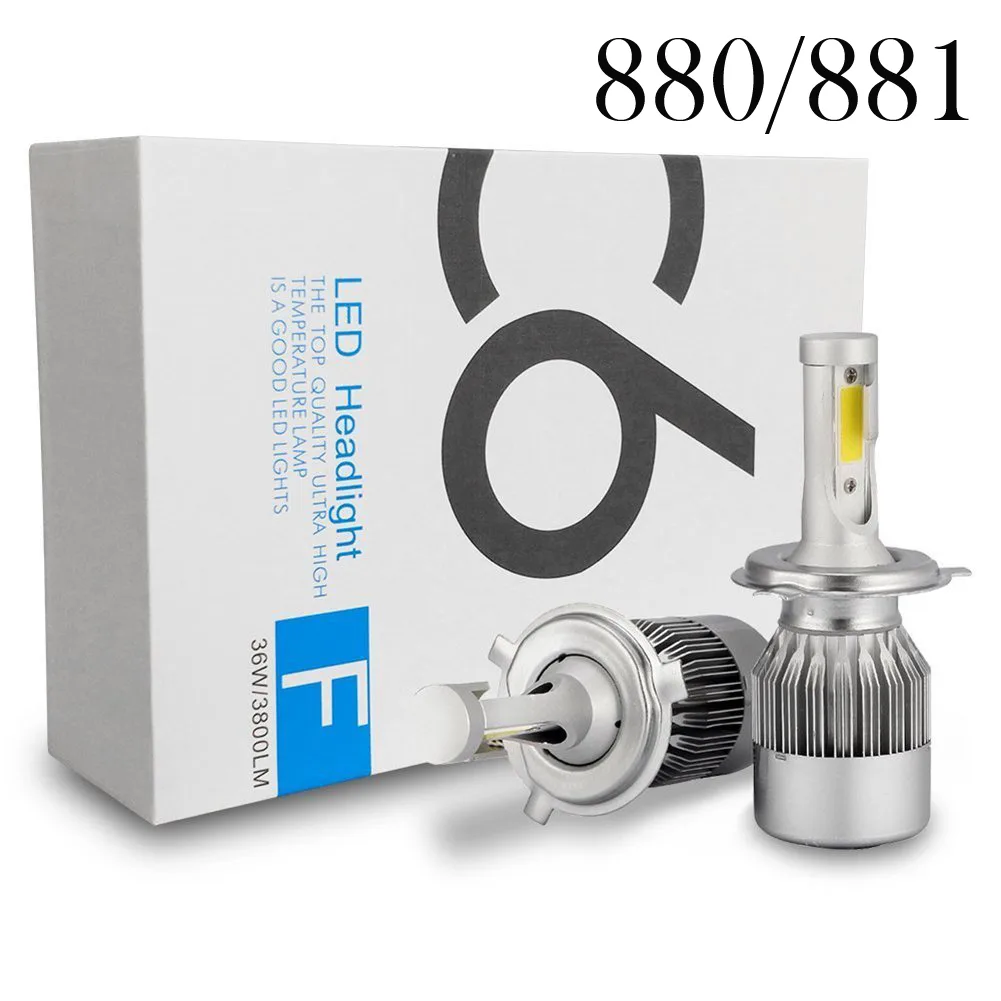 LUOM LUOM JC6-880/881 LED headlight conversion kit 72W pair 7600LM 6000K IP68 9-36V set of 2 — product photo