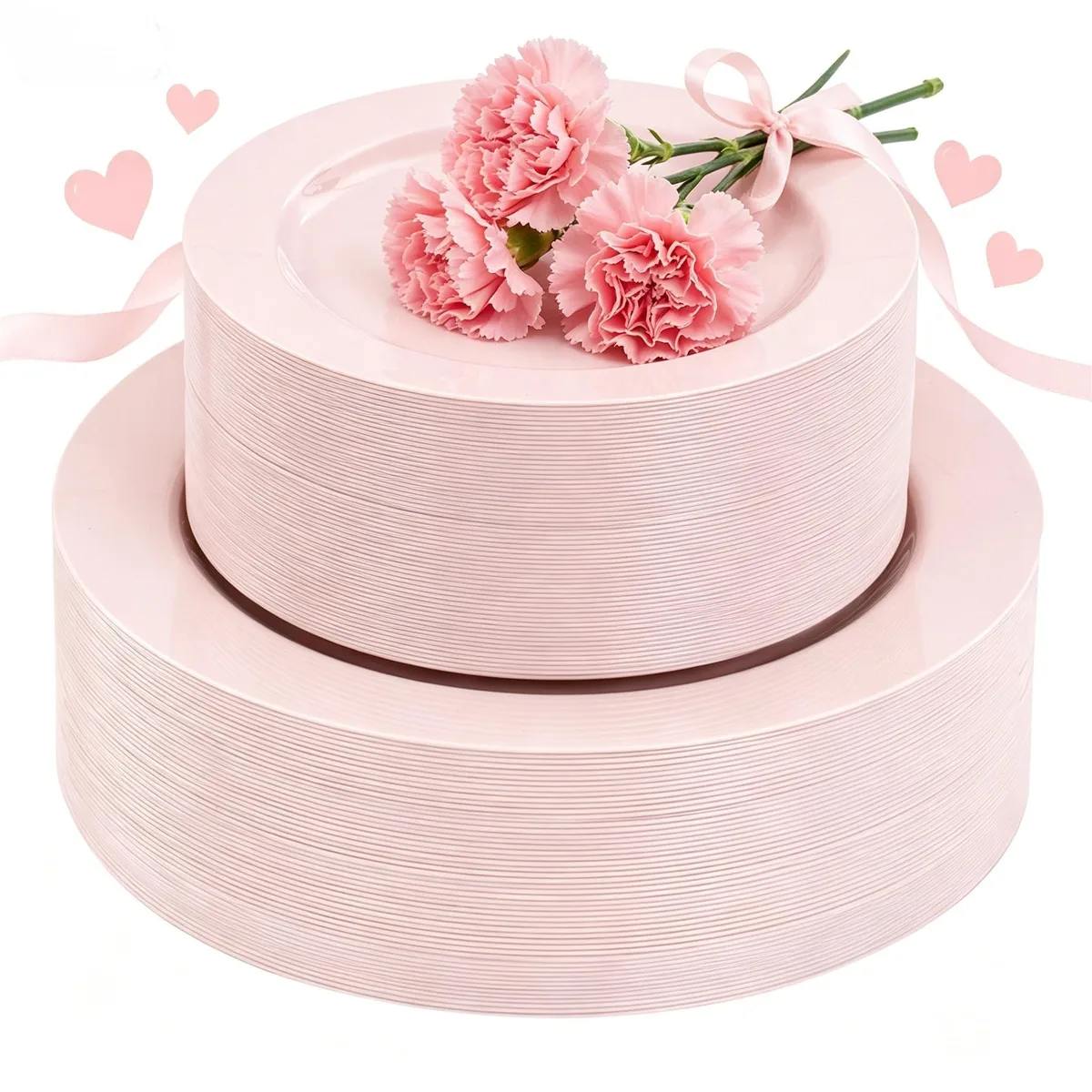 White square ceramic dinner plates with floral pattern