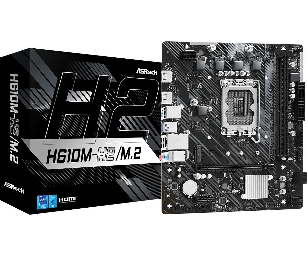 ASRock ASRock H610M-H2/M.2 LGA 1700 Intel H610 DDR4 Micro ATX Motherboard — product photo