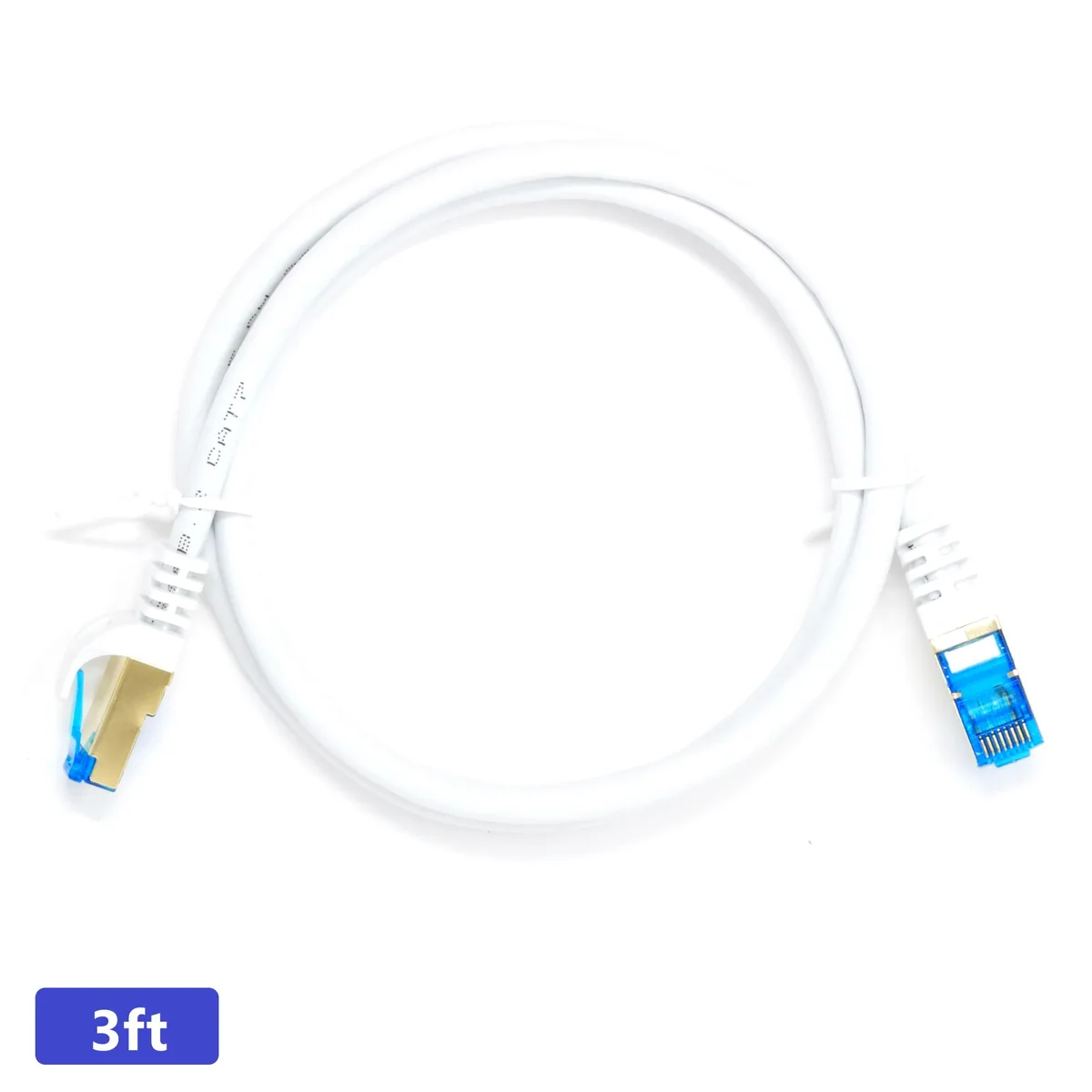 QualGear QualGear QG-CAT7R-1FT-BLK Cat 7 Network Ethernet Cable 3 ft White — product photo