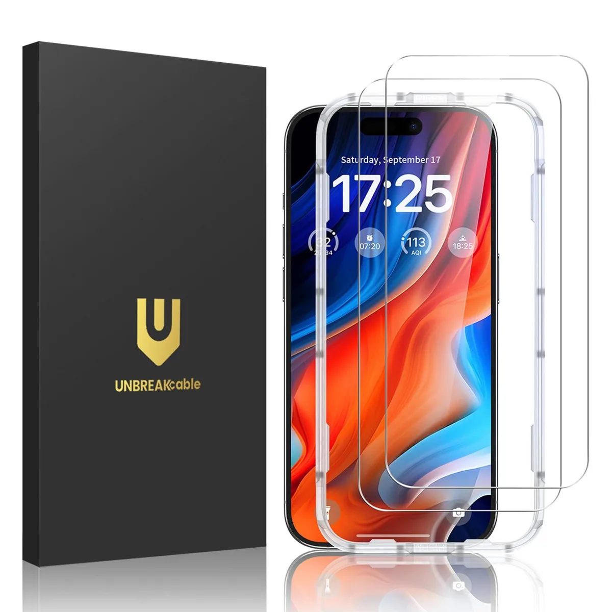 UNBREAKcable 2-Pack Tempered Glass Screen Protector iPhone 16 Pro Max 6.9 inch — product photo