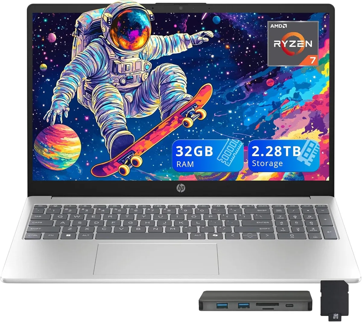 HP HP 15.6" Business Laptop AMD Ryzen 7 5825U 32GB 2.28TB Silver — product photo