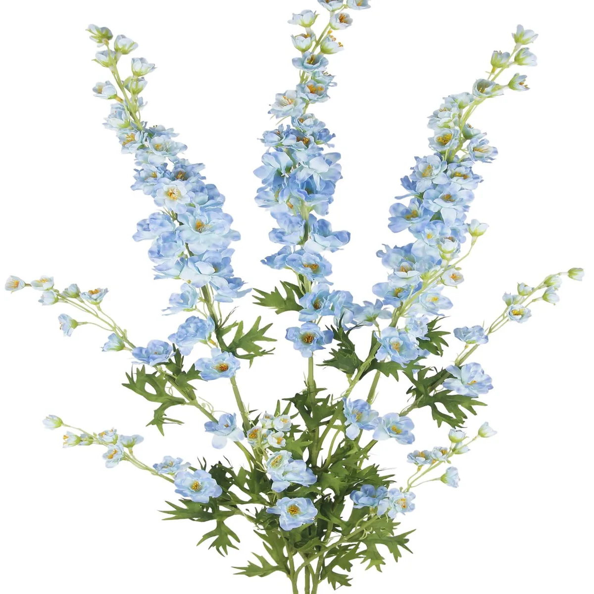 CITYES 3 Pcs Artificial Delphinium Flowers 35" Blue Silk Stems Floral Arrangement — product photo