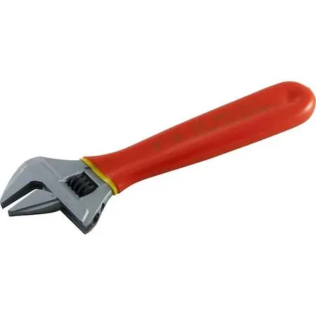 Gray Tools 8 inch insulated adjustable wrench with orange and yellow safety layers