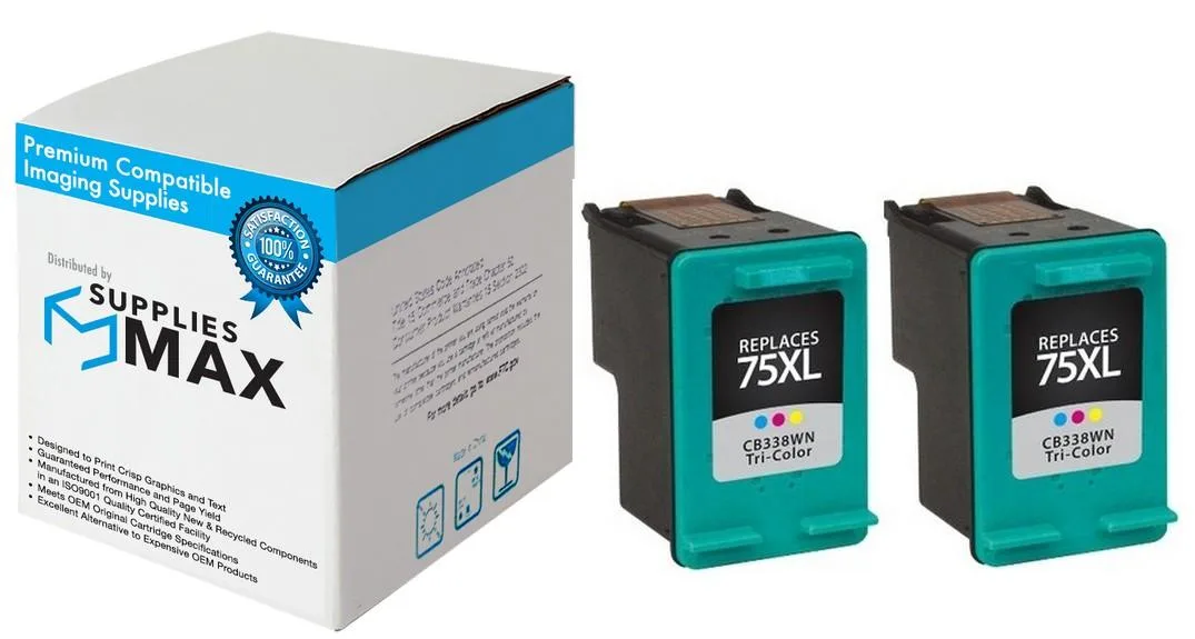 SuppliesMax SuppliesMax HP CH624BN Tri-Color High Yield Inkjet 2-Pack 520 Pages — product photo