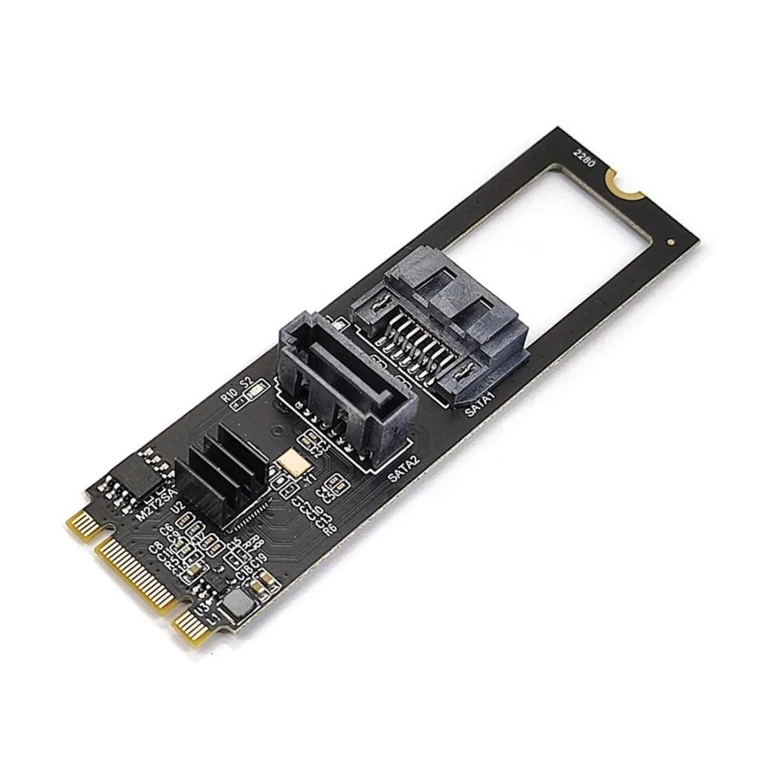 Vszerda Vszerda M.2 Key B+M to 2 SATA 3.0 6Gbps Adapter JMB582 2280mm — product photo