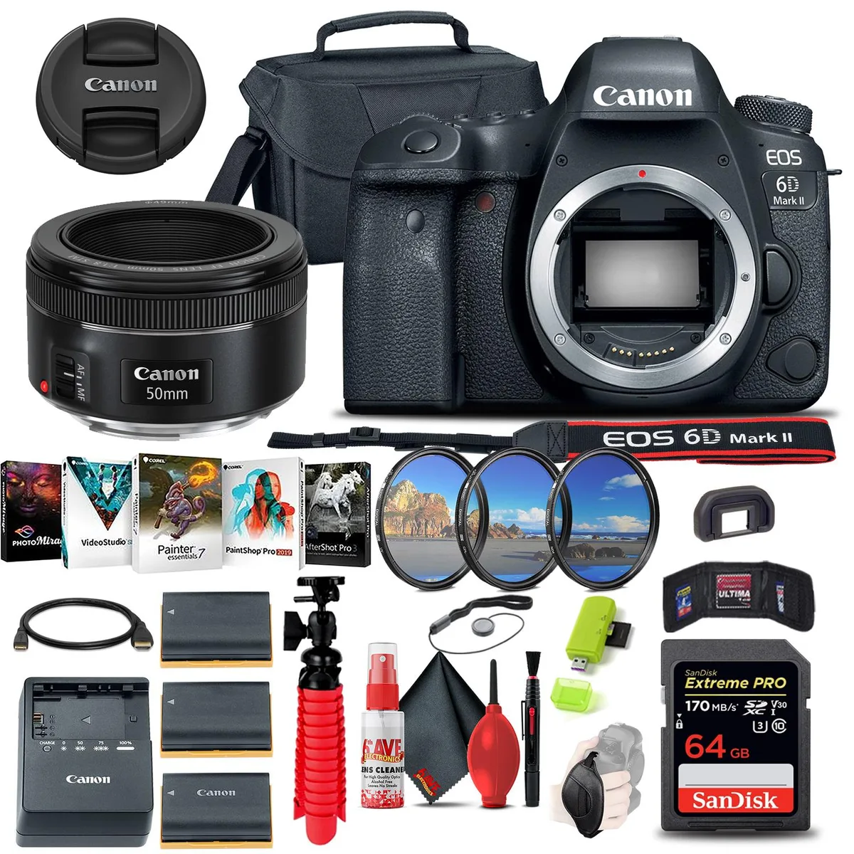 Canon International Canon EOS 6D Mark II DSLR Camera Ultimate Graphic Bundle — product photo
