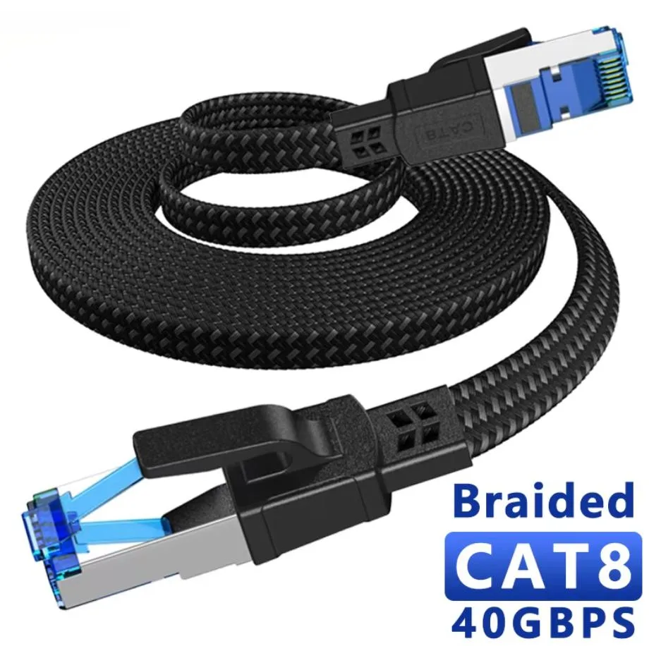 Hitoor Hitoor Cat 8 network ethernet cable 33 ft 40Gbps 2000MHz braided black — product photo