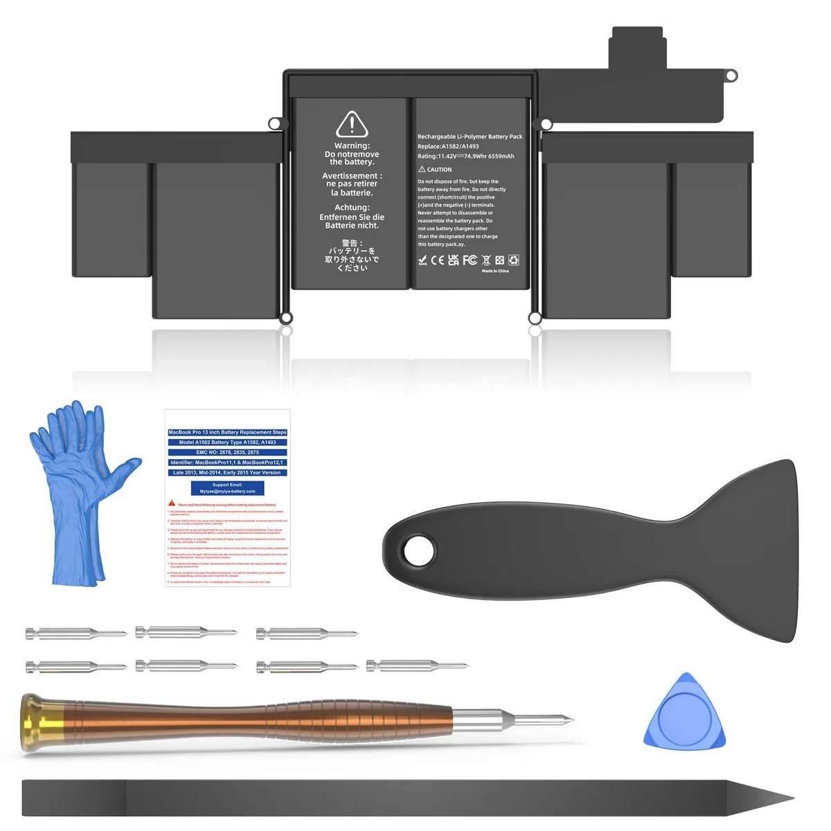  A1502 laptop battery 11.42V 74.9Wh for MacBook Pro Retina 13 inch A1582 A1493 — product photo