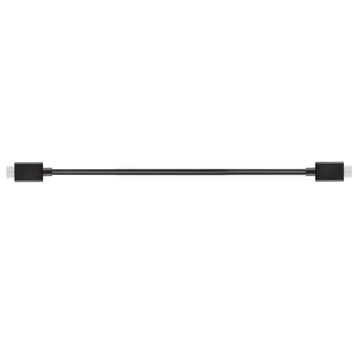 Short black Mini-HDMI to Mini-HDMI cable coiled 20 cm 7.87 inches