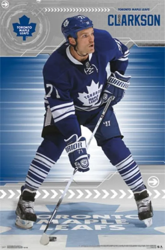 Poster print Toronto Maple Leafs D Clarkson number 13 size 24 by 36 inches