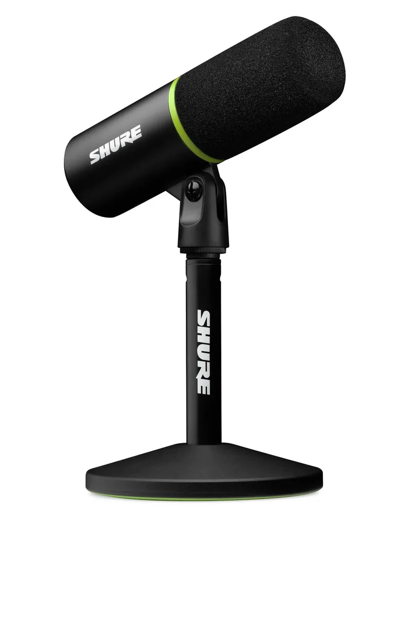 _Mega Brand _Mega Brand MV6 Gaming Microphone USB-C Black Desktop Stand 3.5mm Output — product photo