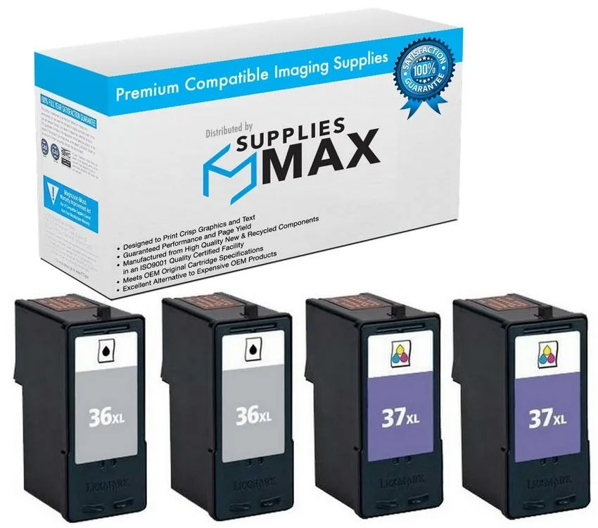 SuppliesMax SuppliesMax High Yield Inkjet Combo Pack 2 Black 2 Color 36XL 37XL 500 Pages — product photo