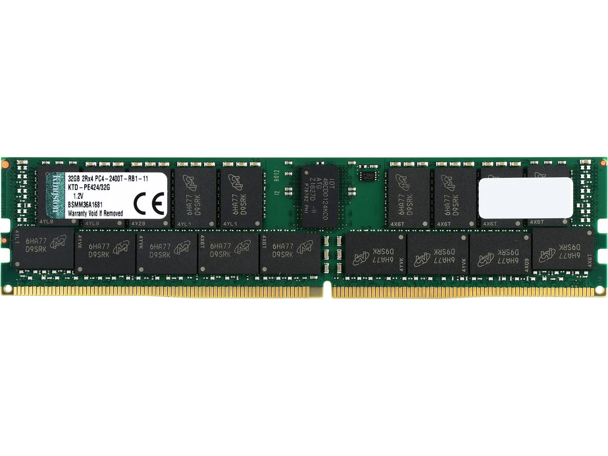 Kingston Technology Corp. Kingston Technology Corp. KTD-PE424/32G 32GB DDR4 2400 ECC Reg DIMM memory upgrade — product photo