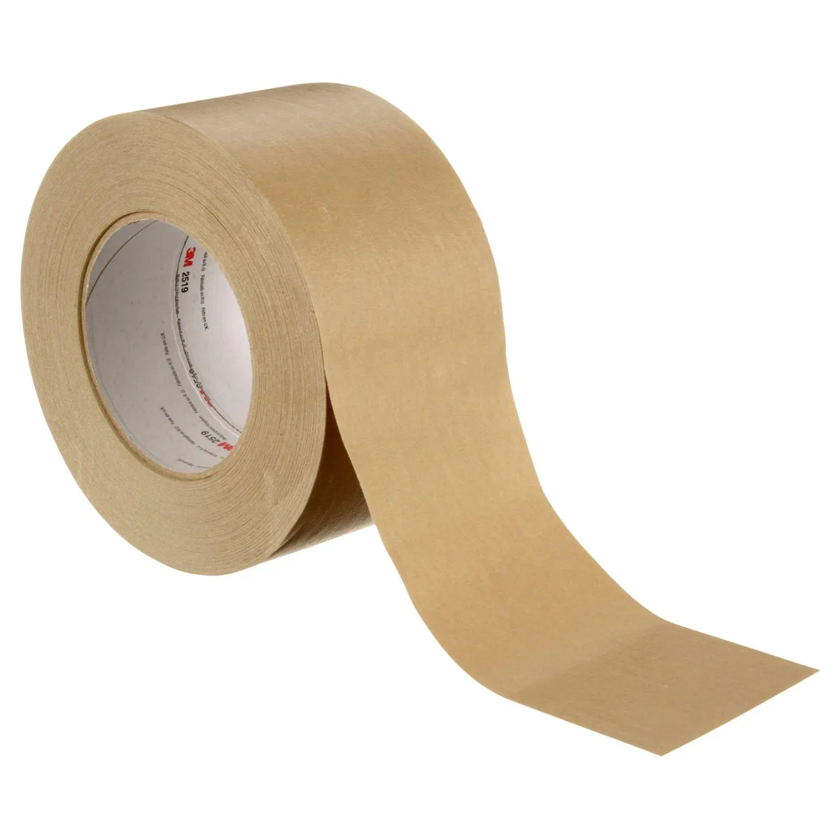 Roll of brown kraft paper tape on a core, 72mm wide, 60 yards long, model 2519