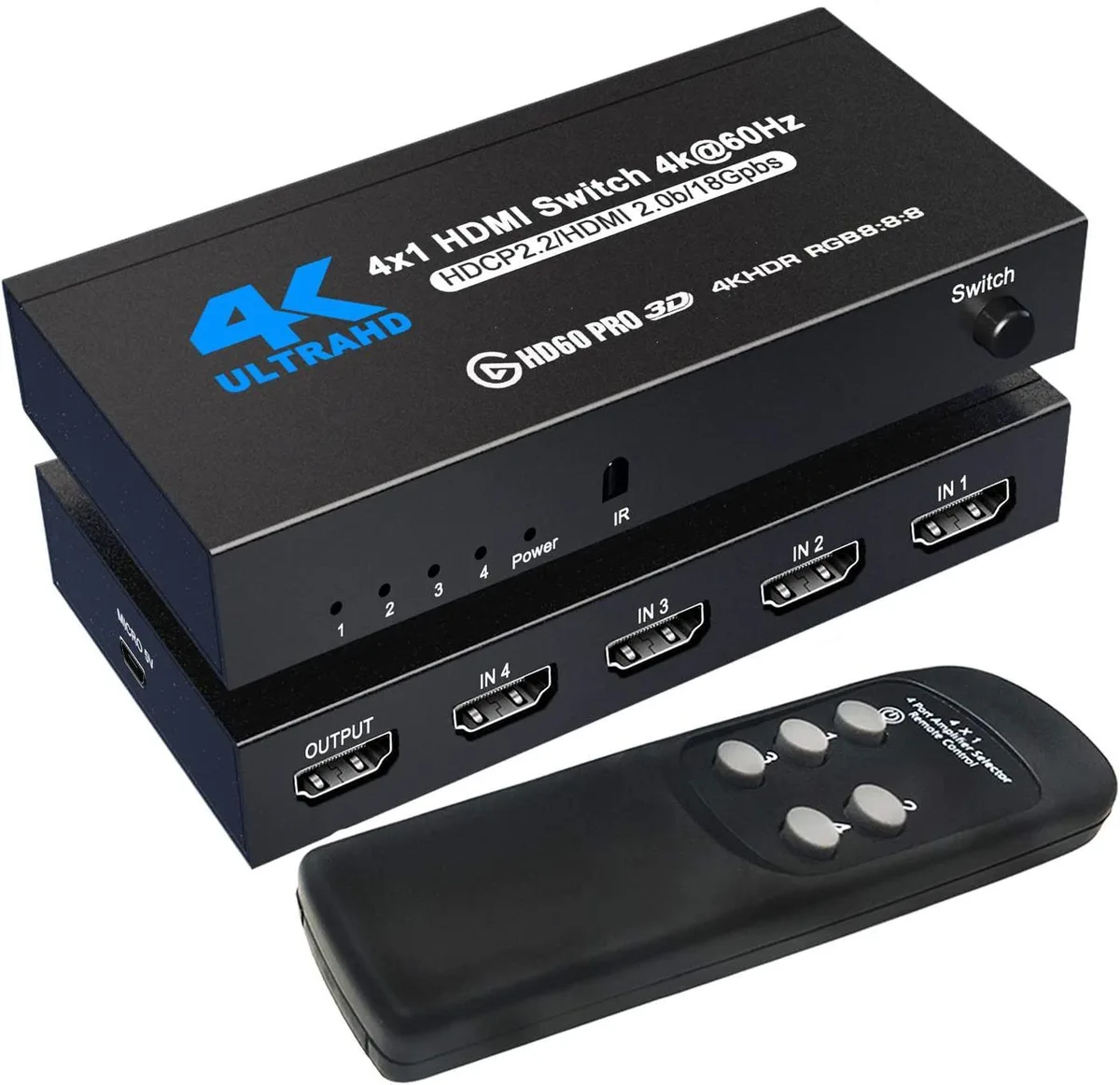 WRIARICH WRIARICH OZQ5-2 4-port HDMI 2.0 video switch 4K 60Hz — product photo