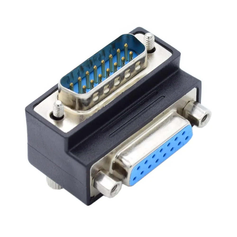 Fervit Fervit 15 pin 90 Degree Angled DSUB Male to Female Extension Adapter Connector — product photo