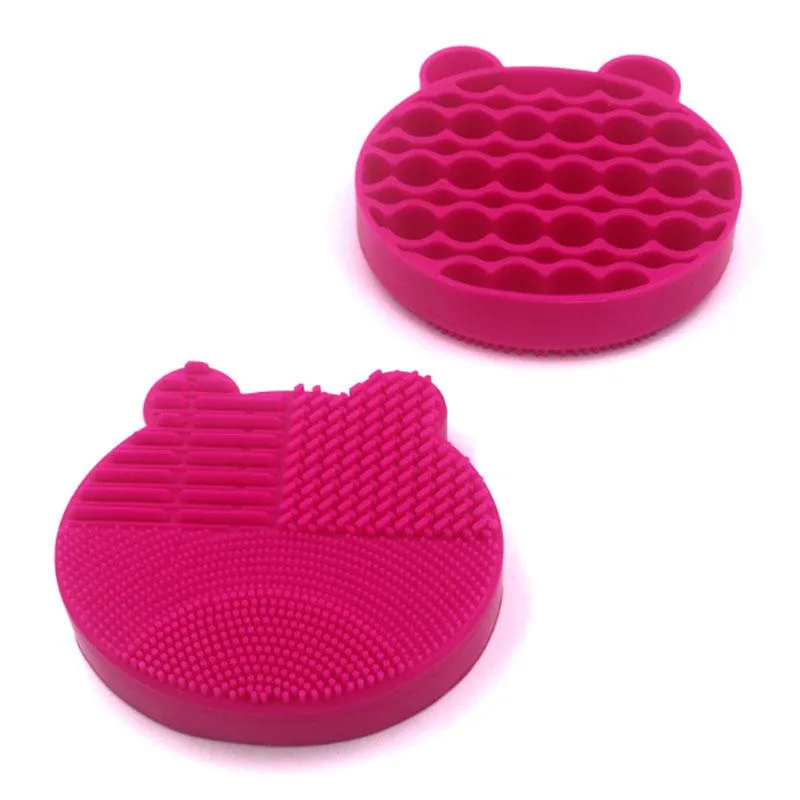 DAXINQI DAXINQI Cute Bear Silicone Brush Cleaner Holder red — product photo